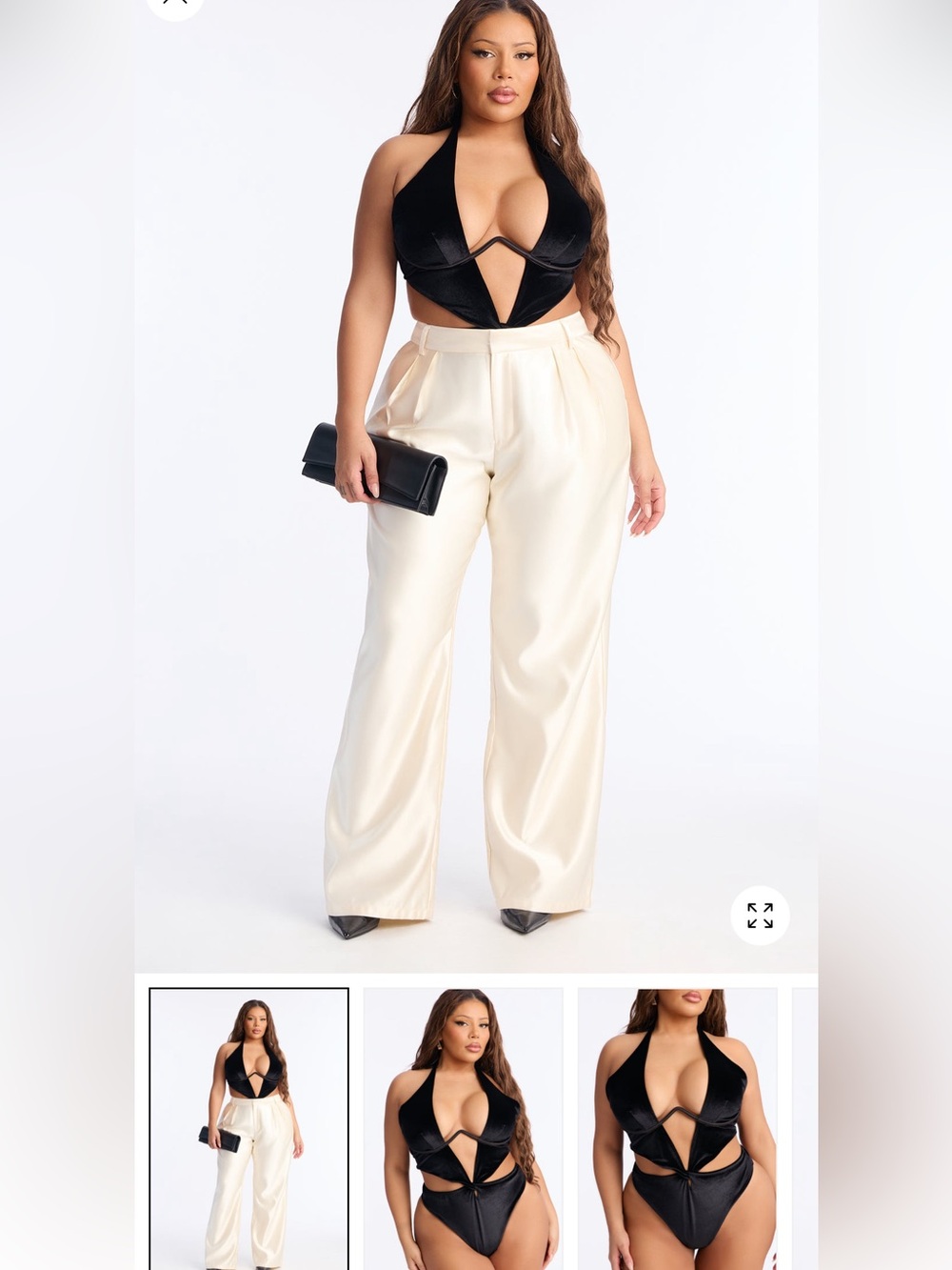 2/75$🔥Black Cutout Plunge One-Piece body